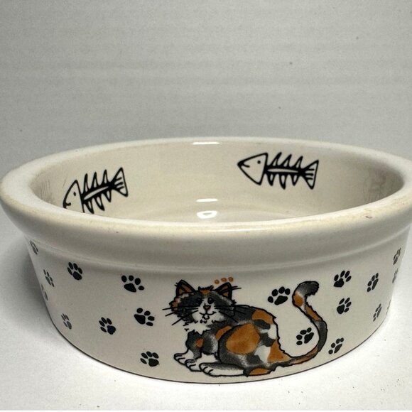 WLC Other - WLC Cat Bowl Sitting Kitty Cat Food/Water Bowl Scruffy Cat Dish